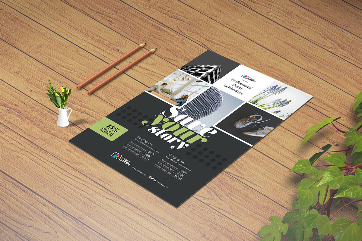 Minimal Portfolio Flyer, a Flyer Template by GoldenPixelStudio
