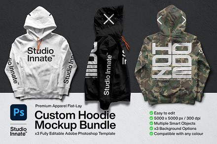 Custom Hoodie Mockup Bundle, a Hoody Mockup by Studio Innate