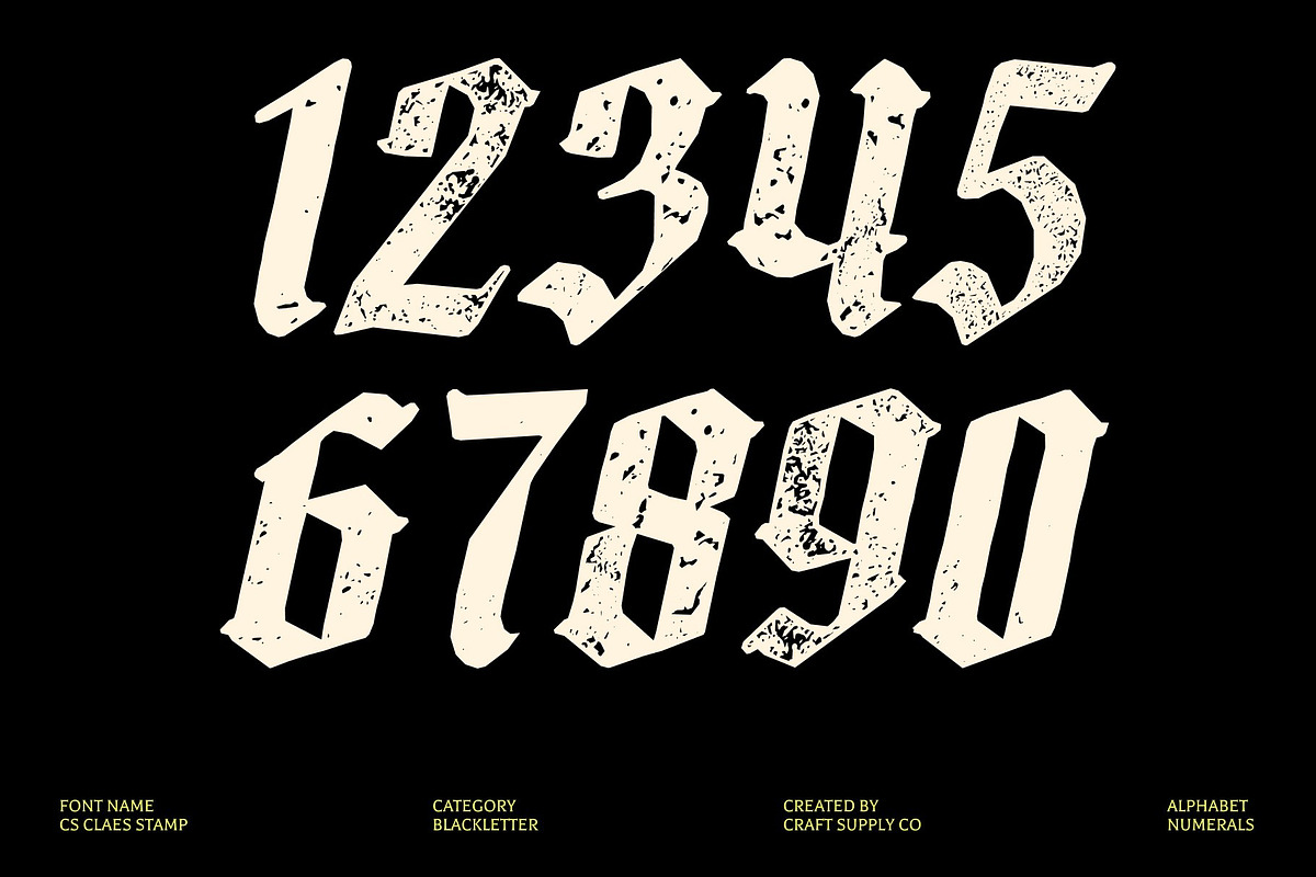 CS Claes Stamp, a Blackletter Font by Craft Supply Co. (Photo 5 of 8)