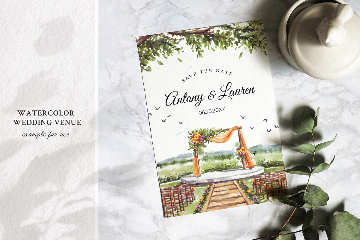 Watercolor Wedding Venue, an Illustration by Yorda Studio (Photo 5 of 9)