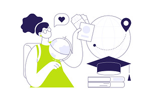 Exited about studies isolated, an Education Illustration by Visual Generation