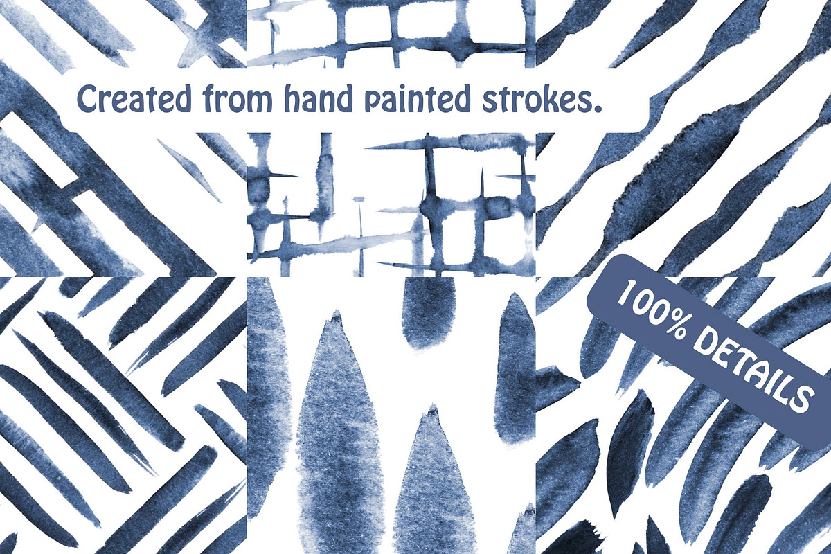 Indigo seamless patterns, a Pattern Graphic by Wild Rose (Photo 5 of 5)