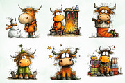 Grumpy Christmas Highland Cow Bundle, an Illustration by Creative Art (Thumbnail 8 of 11)