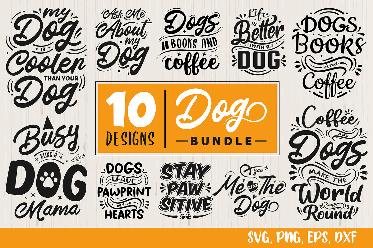 Funny Dog SVG Bundle 10 Designs, an Illustration by thefutive (Photo 1 of 7)