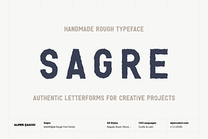 Sagre - Rough Typeface, a Handwritten Font by alpercakici