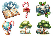 Christmas Travel Clipart, an Illustration by Designworld (Thumbnail 5 of 6)