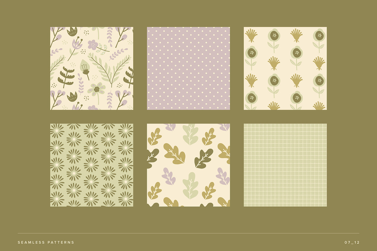 Botanical Seamless Patterns, a Pattern Graphic by studiocolectivo (Photo 4 of 12)
