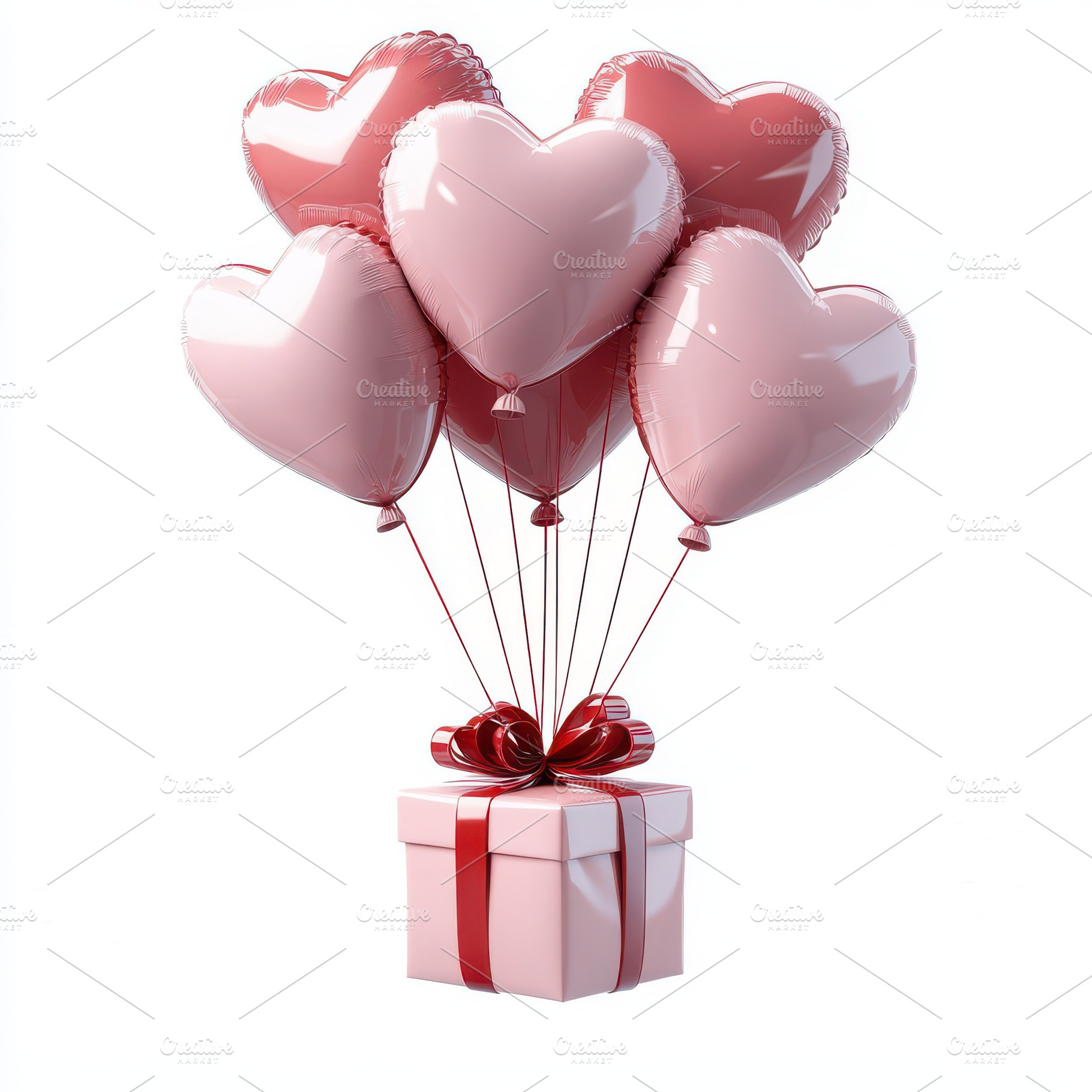 Pink heart shaped balloon with red r, a Food & Drink Photo by Pixeness Studio