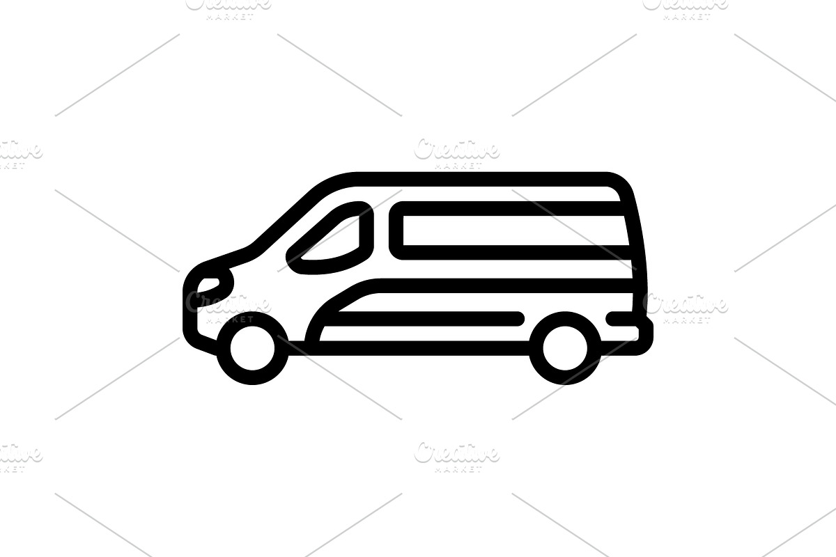 Van camper black icon, an Outline Icon by Creative priyanka