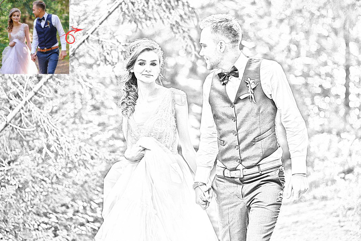 Elegant Line Art Sketch Action, an Action Add-On by MRI STUDIO (Photo 10 of 21)