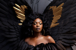 13 Black Angel Wings Backdrops