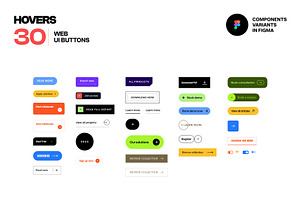 Hovers Figma Web UI Buttons Kit