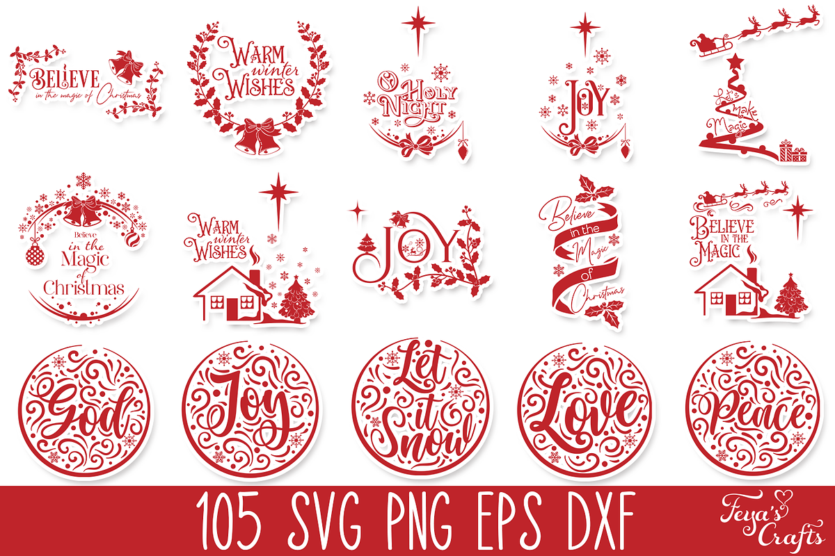 Huge Christmas Quotes Bundle, an Illustration by Anastasia Feya (Photo 10 of 10)
