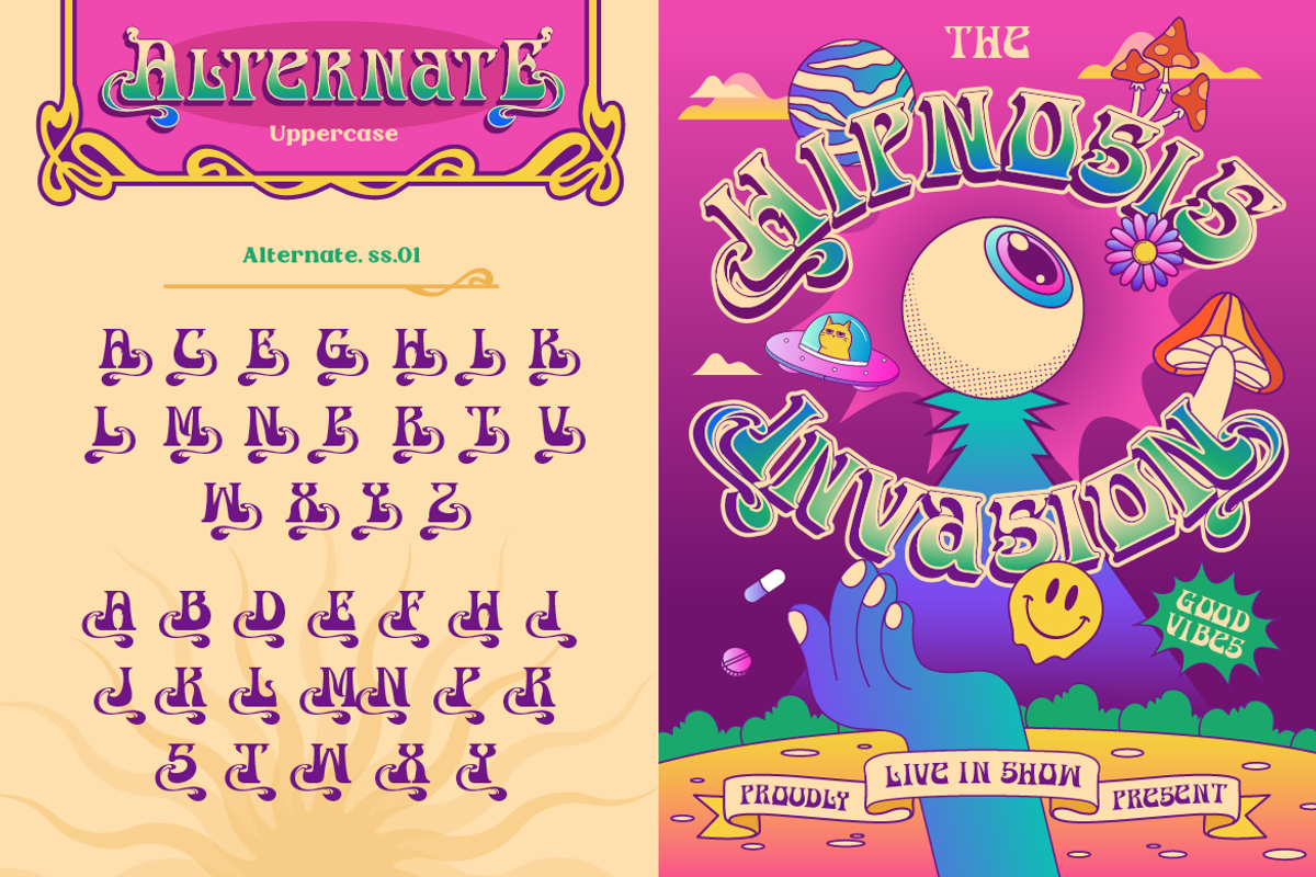 Stuner – Psychedelic Font, a Serif Font by Burntilldead (Photo 7 of 12)