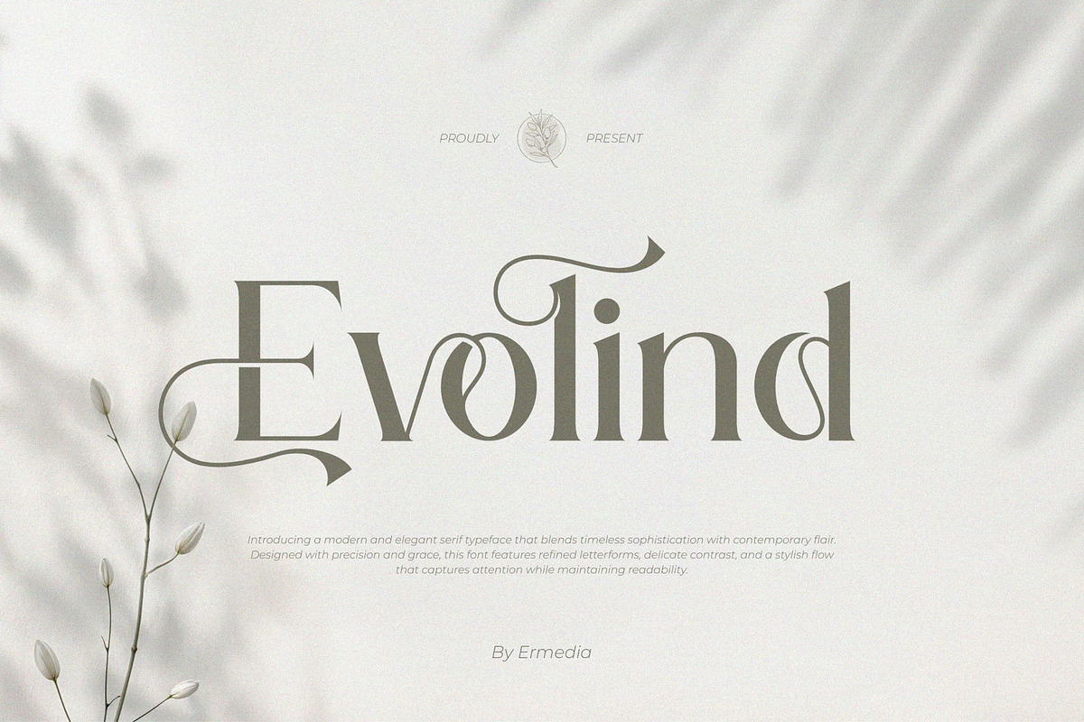 Evolind || Modern Elegant Serif Font, a Serif Font by Ermedia Studio (Photo 1 of 10)