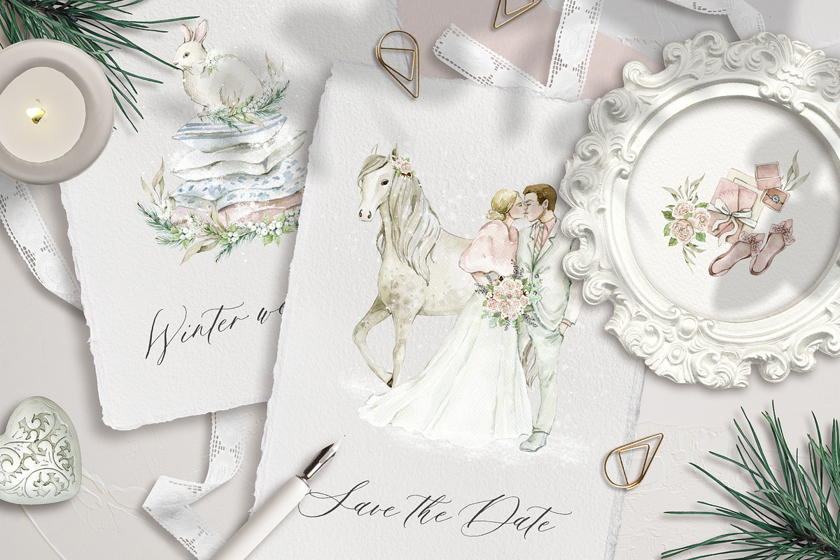 Winter celebration - watercolor set, an Animal Illustration by long summer (Photo 8 of 19)