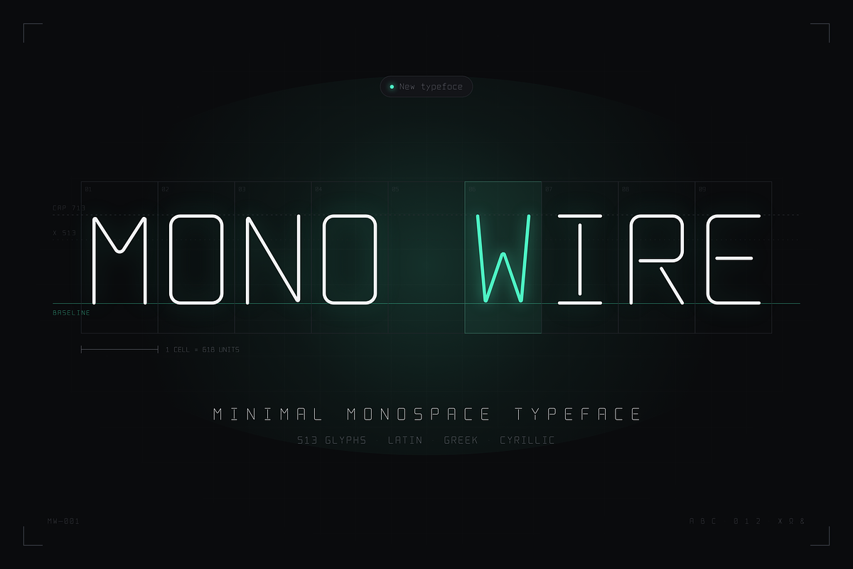 Mono Wire - Minimal Monospace Type, a Sans Serif Font by HipFonts (Photo 12 of 26)