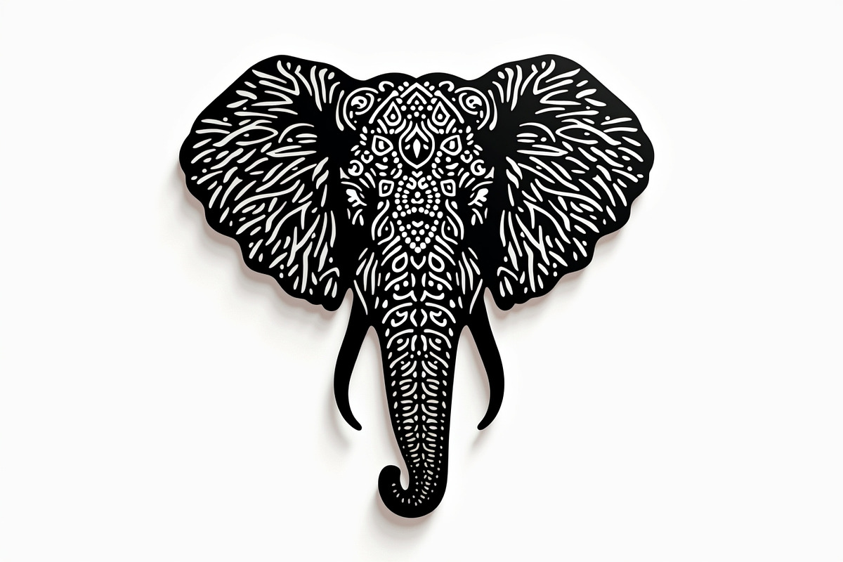 Elephant Silhouette with Ornamental, an Illustration by Amazin_art (Photo 3 of 16)
