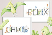 Dinosaurs name creator watercolor, an Illustration by Alesya Pytskaya (Thumbnail 2 of 8)