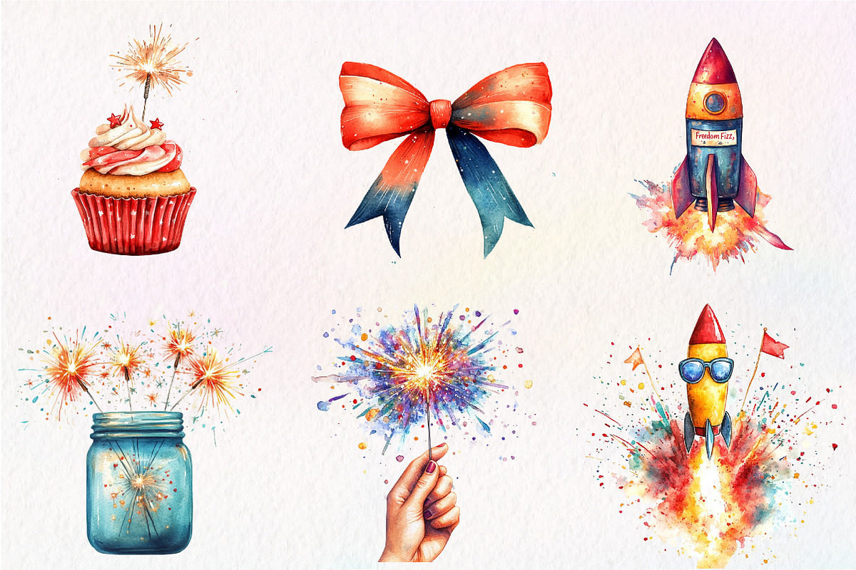 4th of July Fireworks Sublimation, an Illustration by CreationArt (Photo 2 of 9)