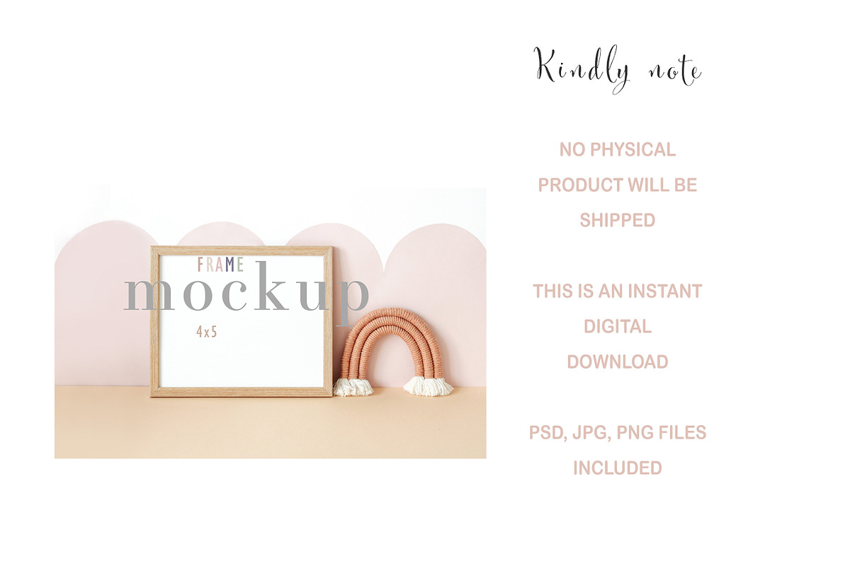 Horizontal Nursery Frame Mockup Kids, a Print Template by BirdieFrames (Photo 4 of 4)