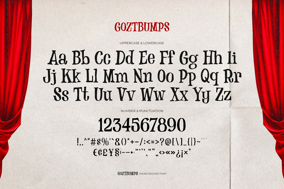 Goztbumps - Weird Bizzare Font, a Serif Font by ikiiko (Photo 6 of 7)