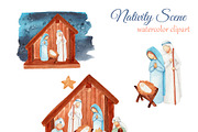 Watercolor Nativity Christmas, an Illustration by s.yanyeva (Thumbnail 3 of 5)
