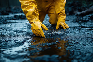 Environmentalist wearing yellow glov, a Photo by Tanuart