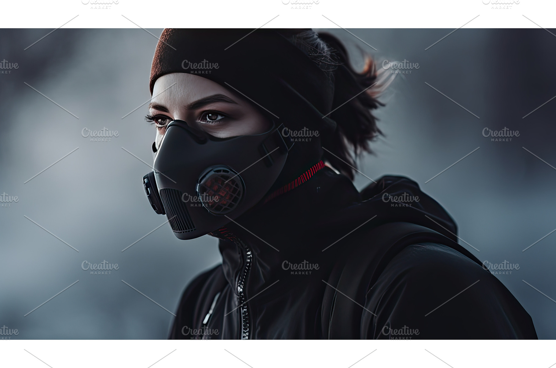 mask carbon activated ai generated, a Background Photo by pikepicture
