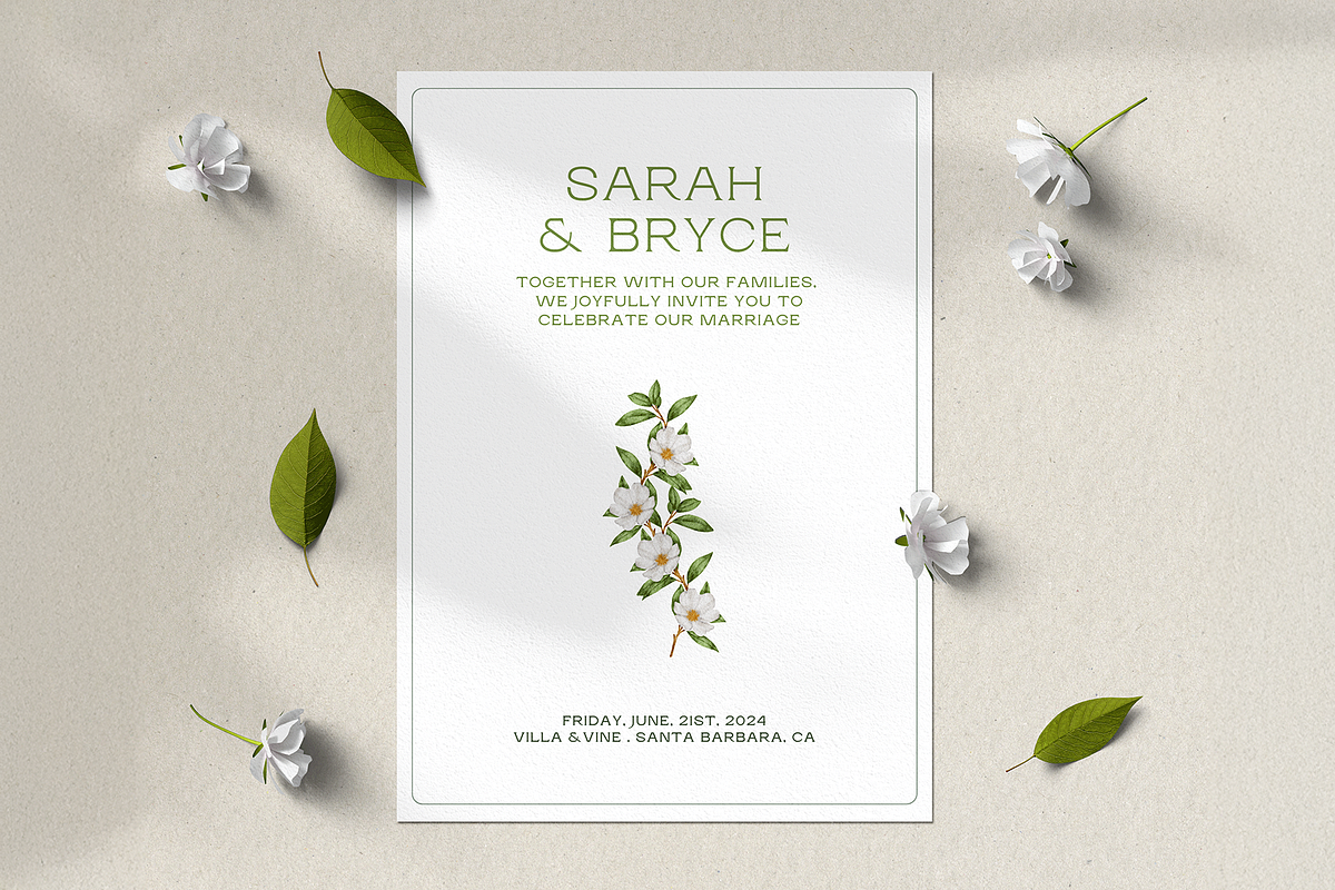 Green Invitation Set Templates, an Invitation Template by Paraná Studio (Photo 3 of 8)