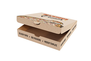 Pizza Box Packaging Paper Mockup