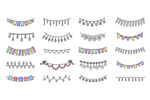 Hand drawn party garlands, an Object Illustration by winwin.art