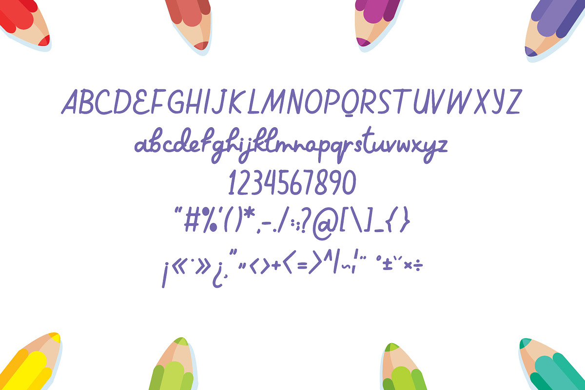 Colored Pencil - Kids Script, a Handwritten Font by TrimStudio (Photo 8 of 8)
