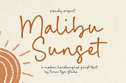 Malibu Sunset Font, a Script Font by Timurtype