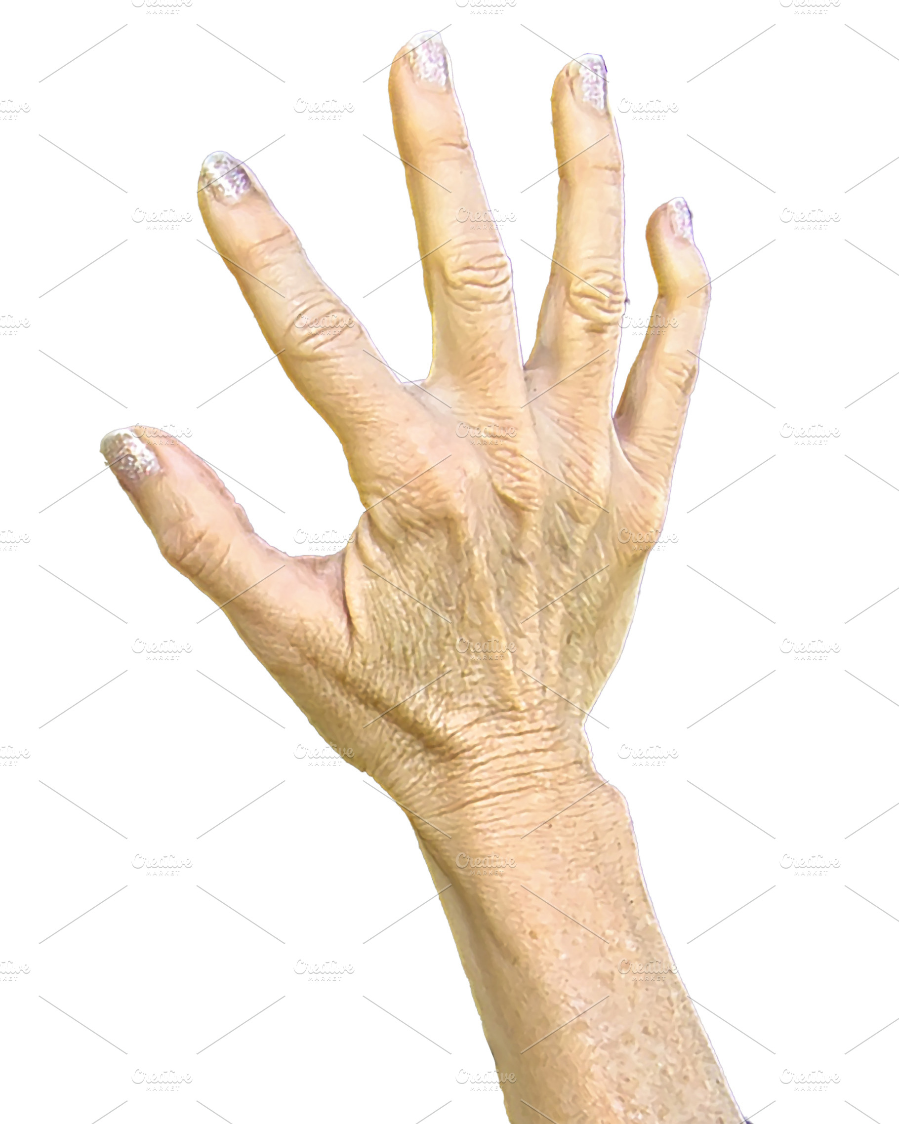 Thin bony adult woman open hand viewed from above, a Person Photo by DanFLCreativo