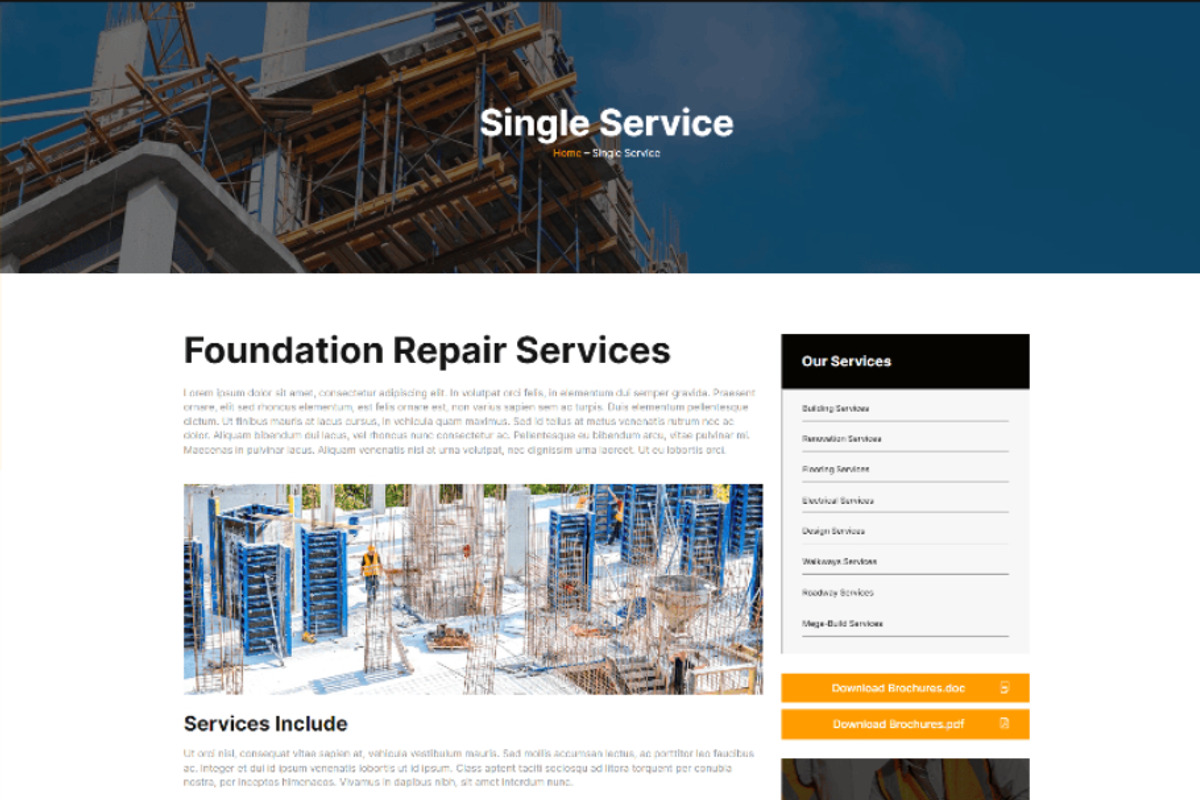 Construction Elementor Template, a WordPress Template by UInstrument (Photo 5 of 10)