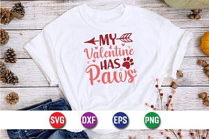 My Valentine Has Paws SVG