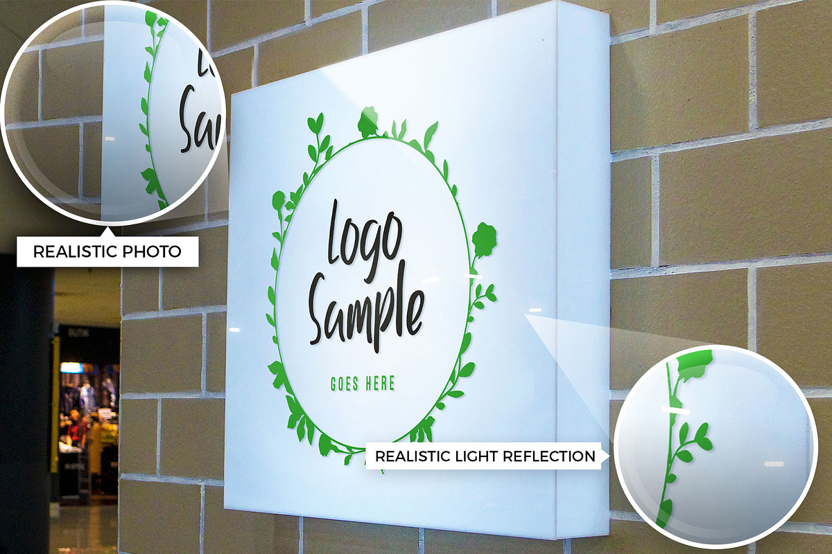 2 Square Lightbox Signboard Mockup, a Product Mockup by MockUpgrade (Photo 3 of 8)