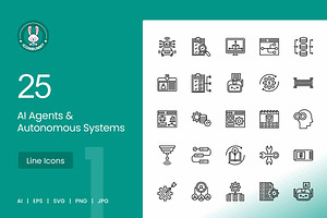 AI Agents & Autonomous Systems Icons, an Icon by IconBunny