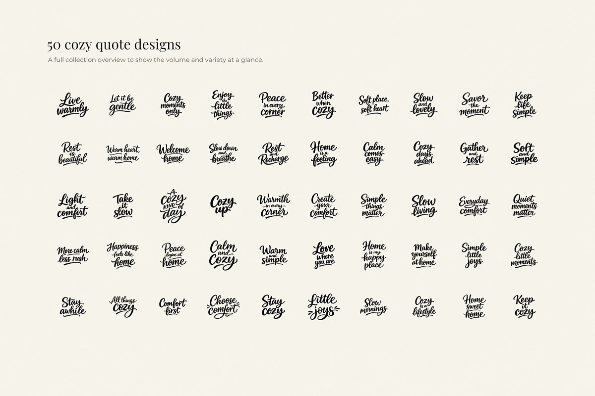 Cozy Quotes Lettering Bundle, an Object Graphic by Yanakicc (Photo 3 of 9)