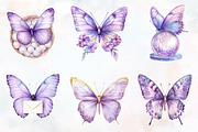 Pastel Purple Butterflies PNG, an Illustration by RobertsArt (Thumbnail 6 of 7)