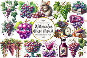 Watercolor Grape Clipart, an Illustration by OK Design (Thumbnail 1 of 5)