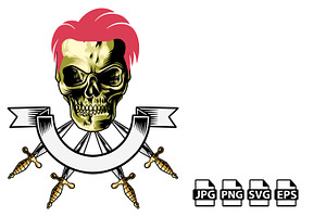 Skull Red Hair