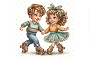 Roller Skating Couple Clipart JPG, a Person Illustration by Memories By Lea (Thumbnail 18 of 18)