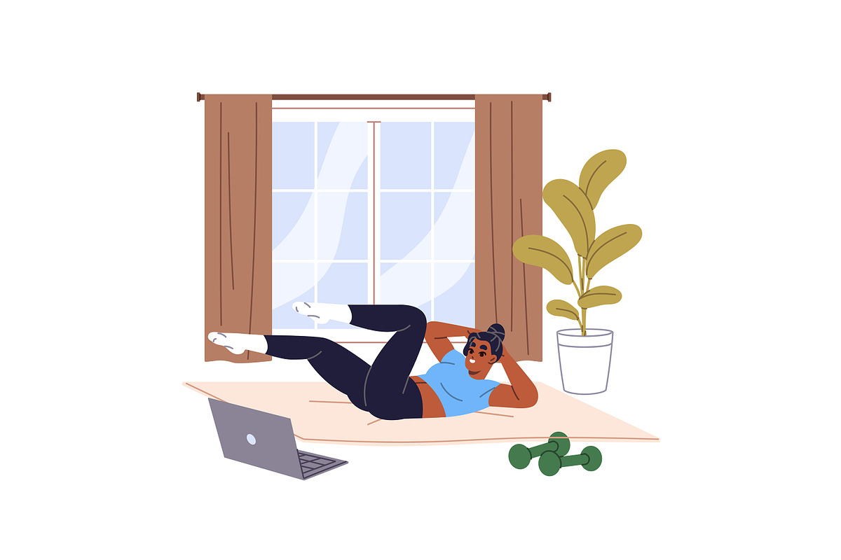 People do sports, home workout set, a Sport Illustration by PaperTrident (Photo 5 of 9)