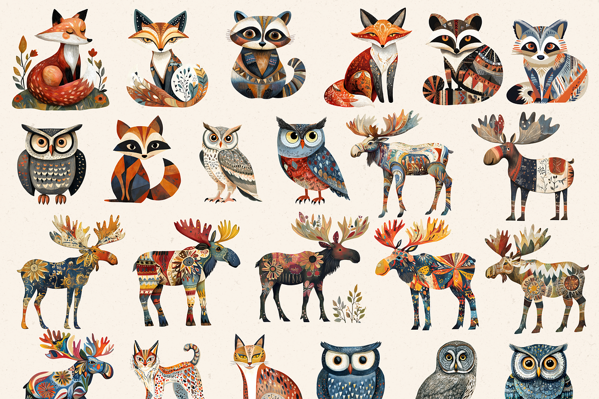 SCANDINAVIAN FOLK WOODLAND CLIPART, an Animal Illustration by Daring Digies (Photo 3 of 8)