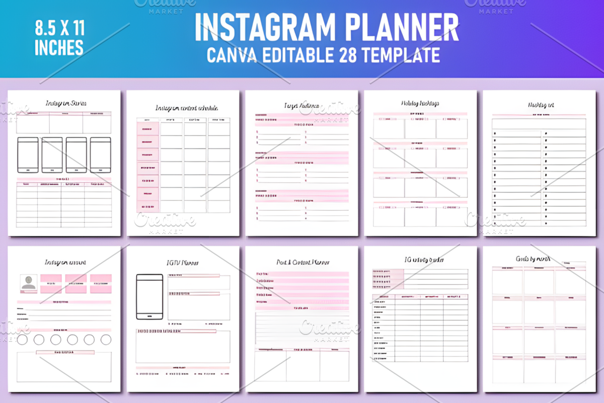 Instagram Planner Canva KDP Interior, a Social Media Template by Ink Gallery (Photo 2 of 4)