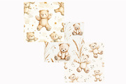 Beige Teddy Bears Seamless Patterns, a Pattern Graphic by Design Market (Thumbnail 4 of 4)
