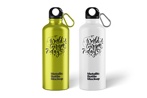 Metallic Bottle Mockup