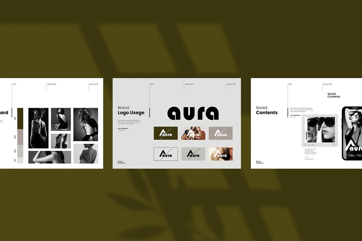 AURA / Brand Guideline Template, a Brochure Template by Slide-Agency (Photo 5 of 11)